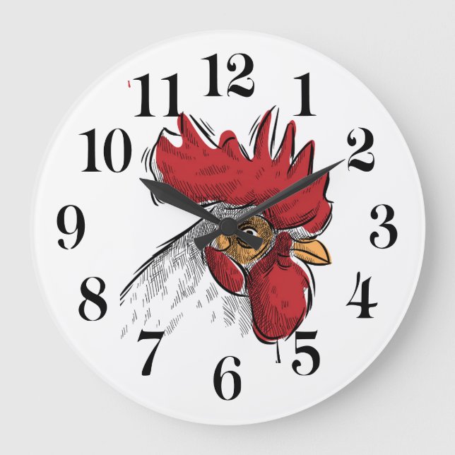 Grande Horloge Ronde Chicken Head Wall Clock (Recto)
