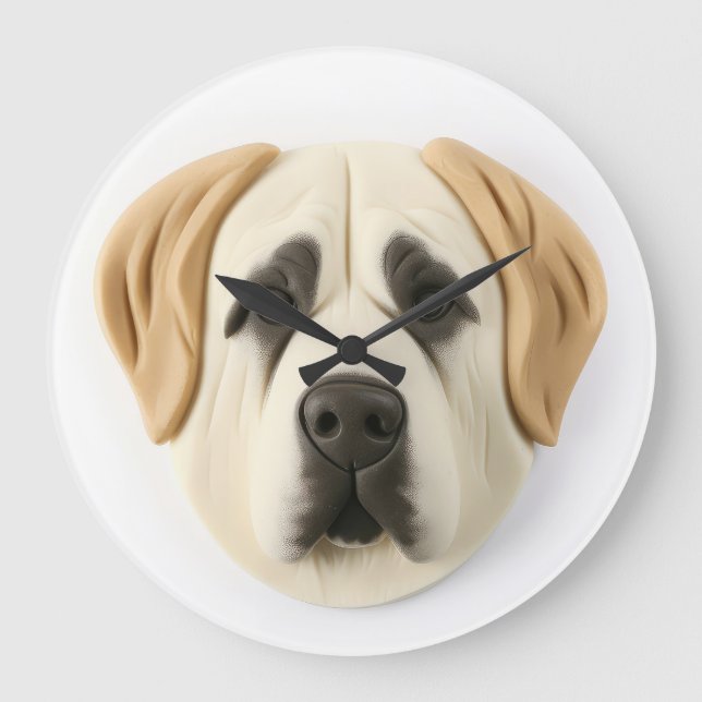 Grande Horloge Ronde Chien berger anatolien 3D inspiré (Recto)