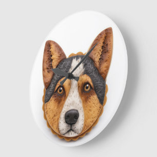 Grande Horloge Ronde Chien de Bétail Australien Inspiré 3D