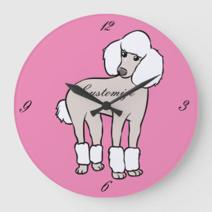 Grande Horloge Ronde Chien de caniche standard Thunder_Cove