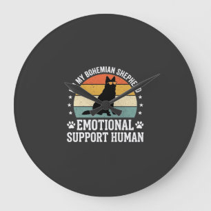 Grande Horloge Ronde Chien de soutien émotionnel humain berger bohémien