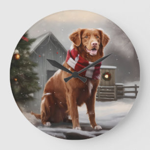 Grande Horloge Ronde Chien Nova Scotia Duck Tolling Retriever dans la n