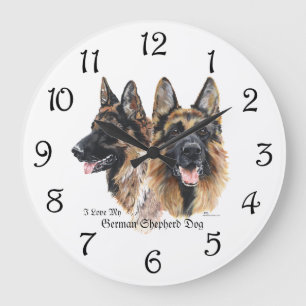 Grande Horloge Ronde Chiens de berger allemands