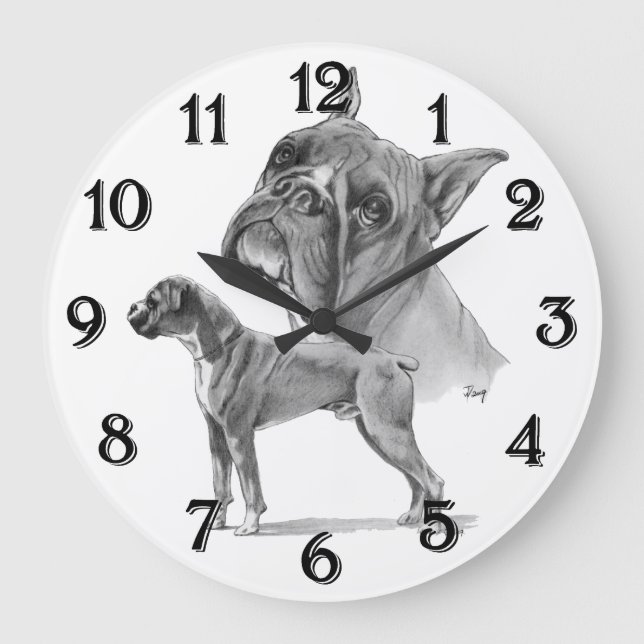Grande Horloge Ronde Chiens en boîte (Recto)