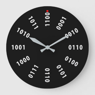 Grande Horloge Ronde Chiffres binaires