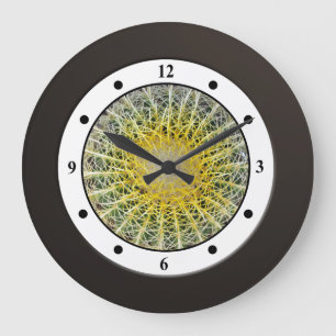Grande Horloge Ronde Chiffres modernes d'usine tropicale de cactus