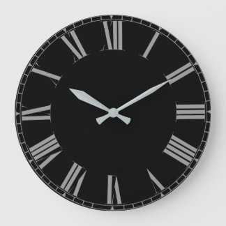 Grande Horloge Ronde Chiffres noirs simples