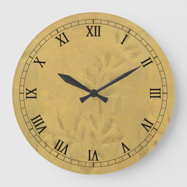 Grande Horloge Ronde Chiffres romains de la vigne d'or (Recto)