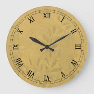 Grande Horloge Ronde Chiffres romains Golden Vine