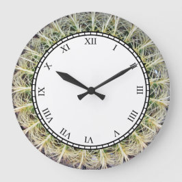 Grande Horloge Ronde Chiffres romains Plantes de Cactus tropicaux