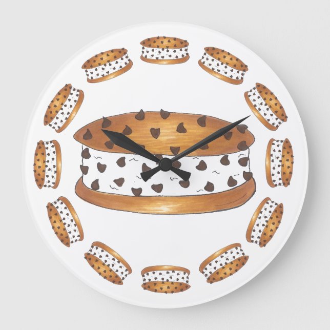 Grande Horloge Ronde Chipwich Chocolat Chip Cookie Sandwich à la crème  (Recto)