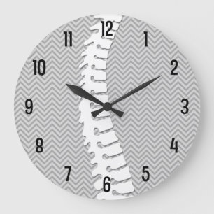 Grande Horloge Ronde Chiropratique Latéral Logo de la colonne vertébral