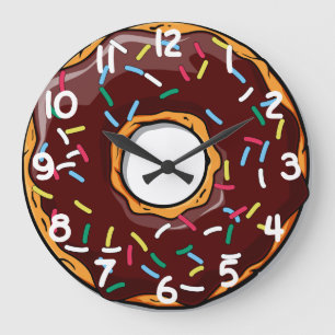 Grande Horloge Ronde Chocolare a glacé Dounut avec arrose