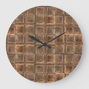 Grande Horloge Ronde Chocolat Delight : Motif d'aquarelle transparente.