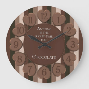 Grande Horloge Ronde Chocolate Hearts Round Wall Clock