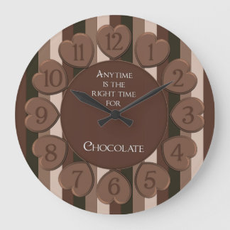 Grande Horloge Ronde Chocolate Hearts Round Wall Clock