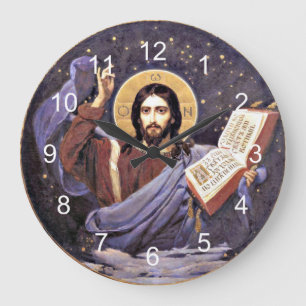 Grande Horloge Ronde Christ Tout-Puissant, peinture de Viktor Vasnetsov