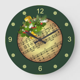 Grande Horloge Ronde Christmas Tree Ornament ~ Bell & Mistletoe 