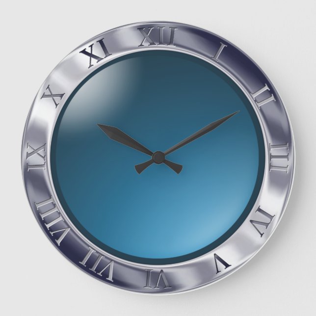 Grande Horloge Ronde Chrome et verre (Recto)