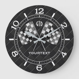 Grande Horloge Ronde Chrome personnalisé emballant des drapeaux sur de