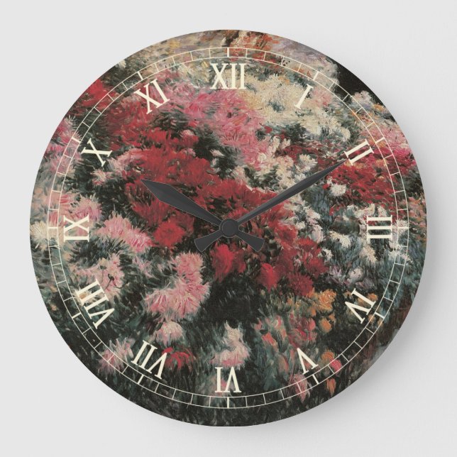 Grande Horloge Ronde Chrysanthèmes par Dennis Bunker Miller, Art (Recto)