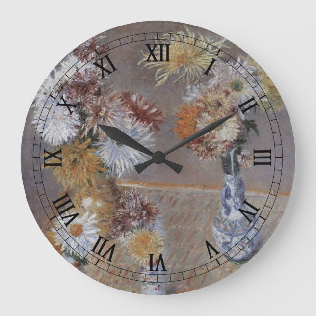 Grande Horloge Ronde Chrysanthèmes par Gustave Caillebotte (Recto)