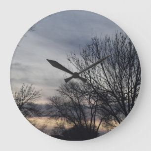 Grande Horloge Ronde Chuchotements d'Hiver