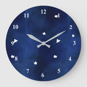 Grande Horloge Ronde Ciel de minuit avec étoiles