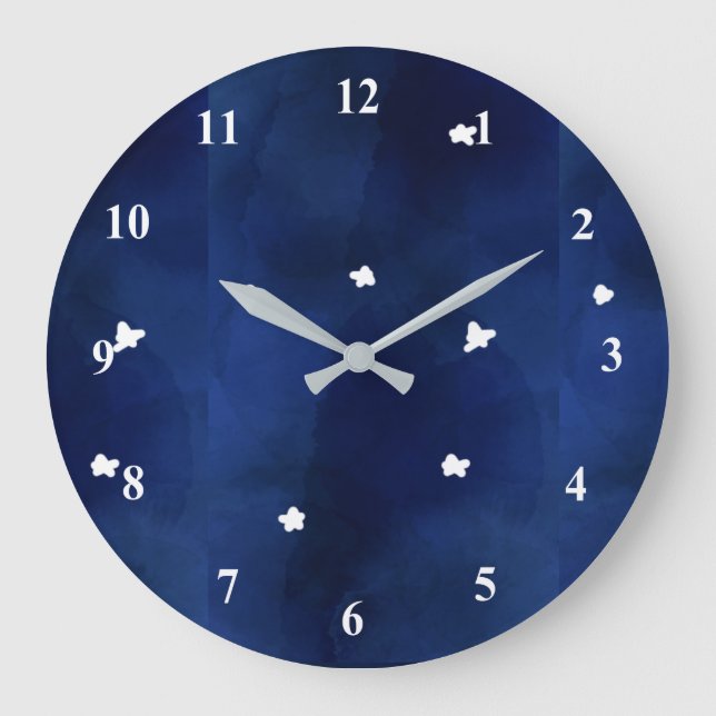 Grande Horloge Ronde Ciel de minuit avec étoiles (Recto)