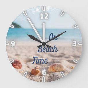 Grande Horloge Ronde Ciel océan de sable, Plage, Coquillages