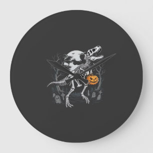 Grande Horloge Ronde Cimetière de citrouille d'Halloween de squelette d