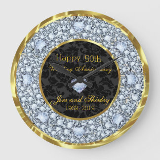 Grande Horloge Ronde Cinquantième anniversaire de mariage Diamants, Noi