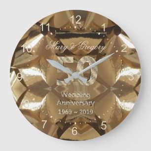 Grande Horloge Ronde cinquantième Anniversaire de mariage d'or 2019