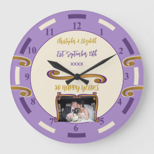 Grande Horloge Ronde Cinquantième anniversaire de mariage or 50 ans ajo