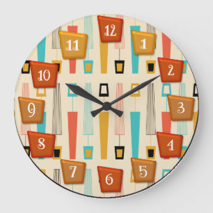Grande Horloge Ronde Circulaire rétro atomique