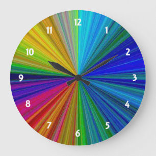 Grande Horloge Ronde Circular Gradient Rainbow