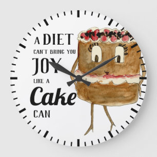 Grande Horloge Ronde Citation de gâteau amusante