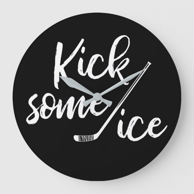 Grande Horloge Ronde Citation De Hockey Sur Glace (Recto)