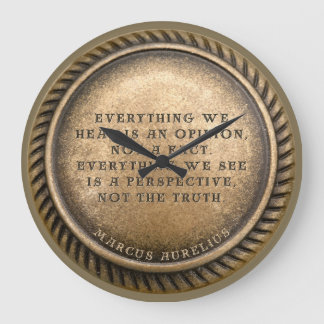 Grande Horloge Ronde Citation de Marcus Aurelius Pièce avec avis