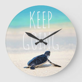 Grande Horloge Ronde Citation Motivante Continuez Turtle Beach 