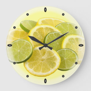Grande Horloge Ronde Citron et chaux