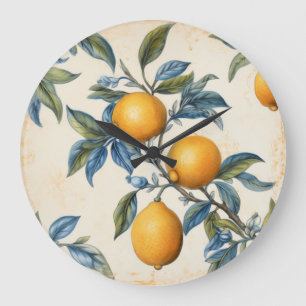 Grande Horloge Ronde Citron méditerranéen