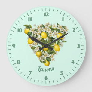 Grande Horloge Ronde Citrons