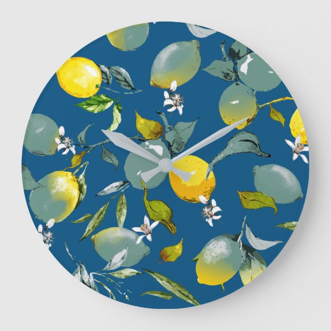 Grande Horloge Ronde citrons aquarelle 28 (Recto)