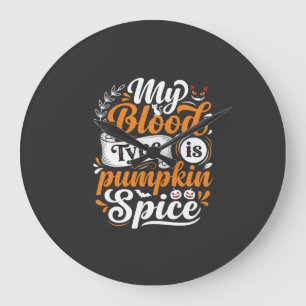 Grande Horloge Ronde Citrouille d'Halloween Épice Type de Sang Rétro Ty