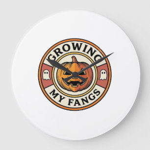 Grande Horloge Ronde Citrouille d'Halloween Faisant Pousser Mes Crocs B