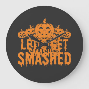 Grande Horloge Ronde Citrouille Halloween Défonçons