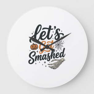 Grande Horloge Ronde Citrouille Halloween Défonçons-Nous