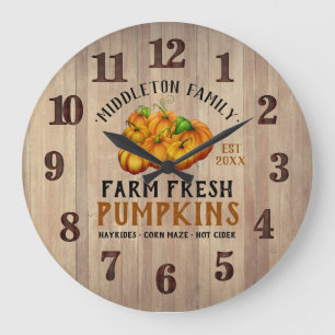 Grande Horloge Ronde Citrouilles frais de ferme