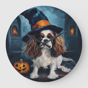 Grande Horloge Ronde Citrouilles Halloween Épouvantables Cavalier King